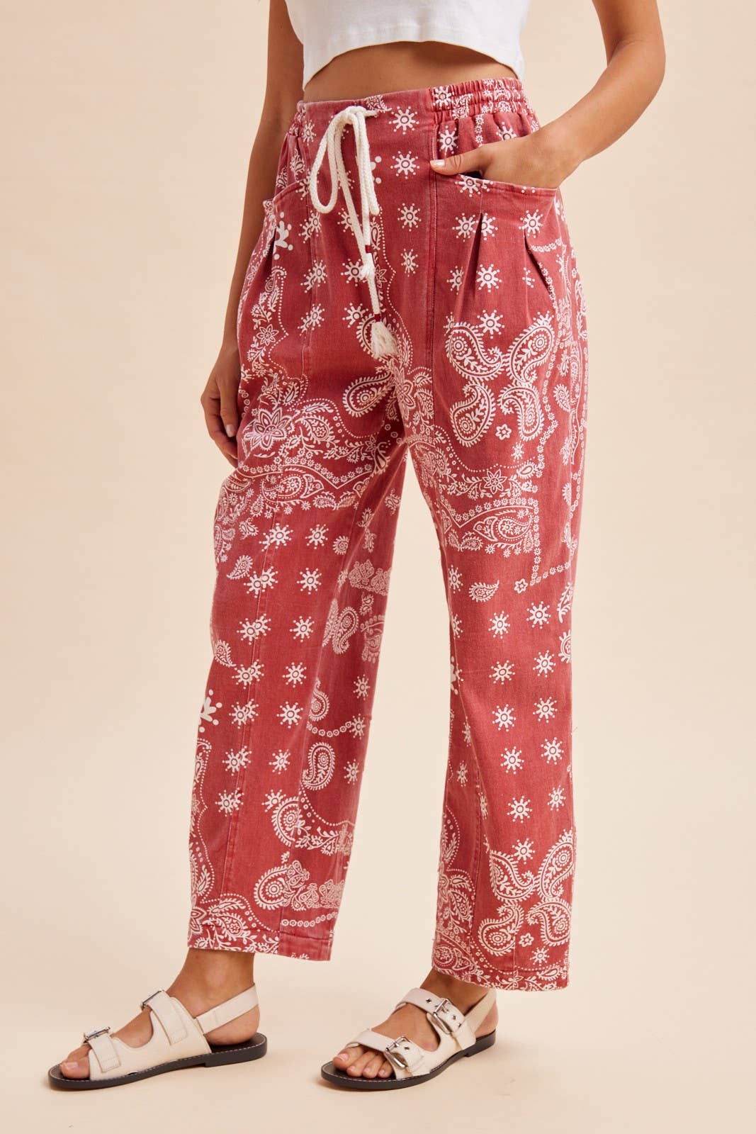 Bandana Barrel Denim Pants