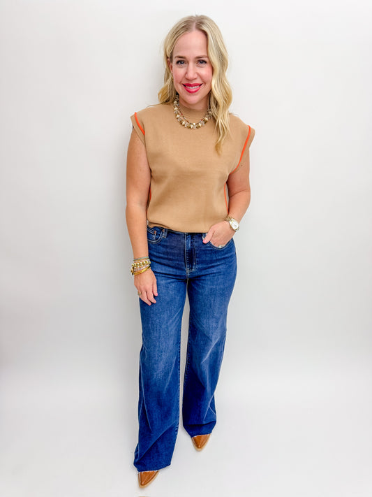 Cappuccino Sleeveless Knit Top