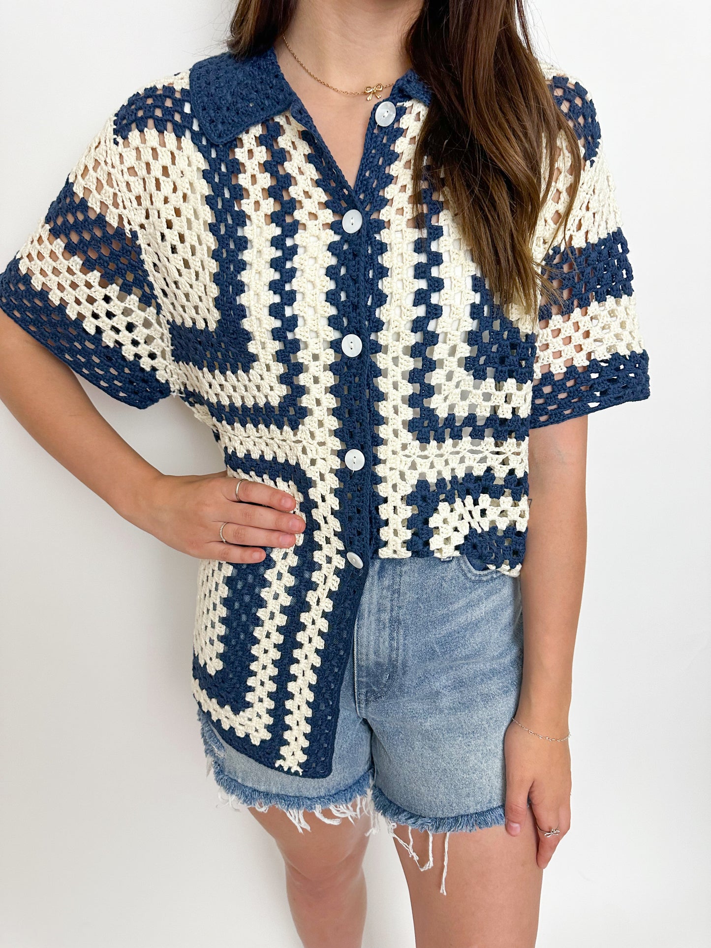 Pilar Crochet Button Up
