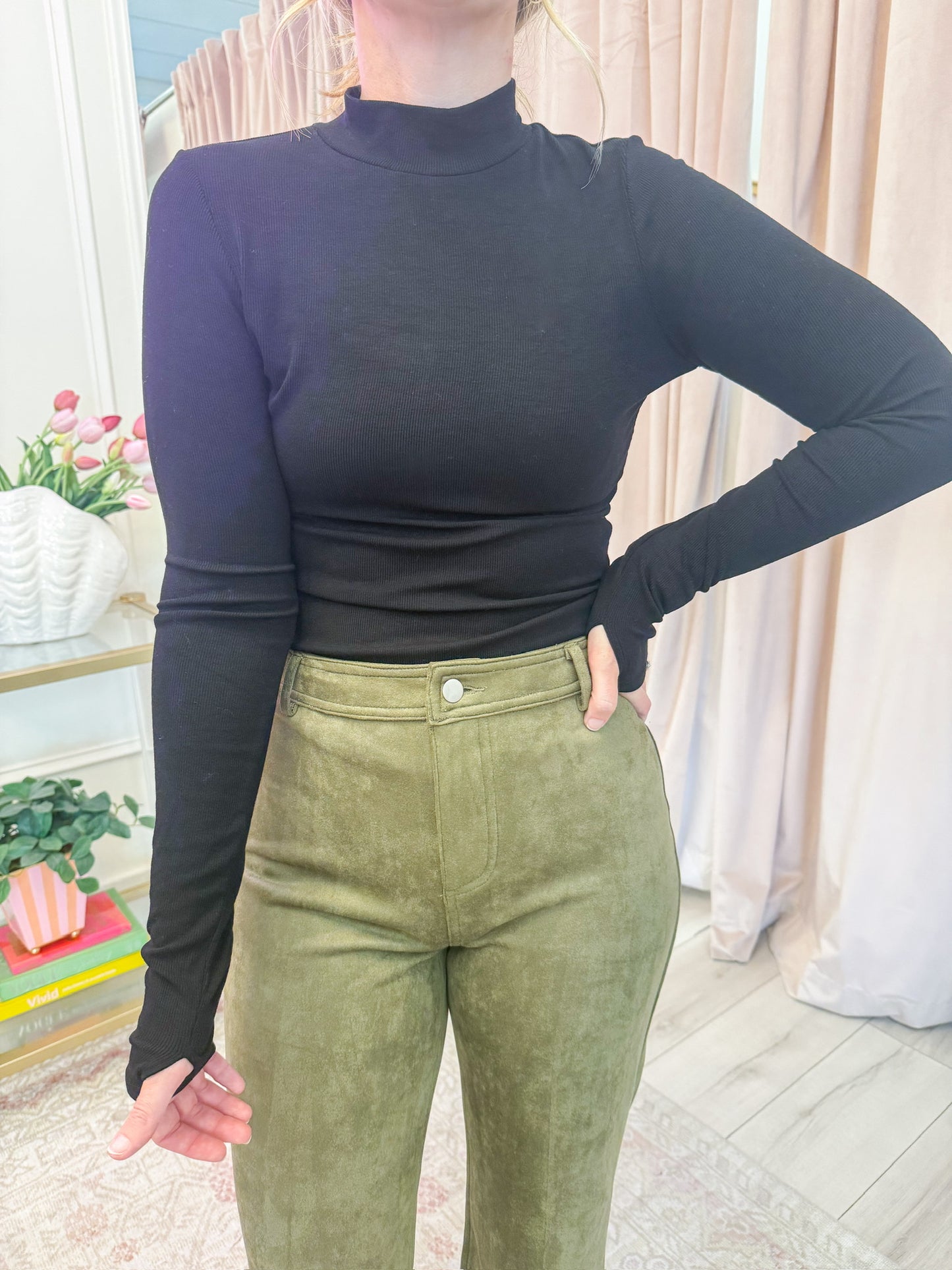 Ronan Mock Neck Top with Thumbhole