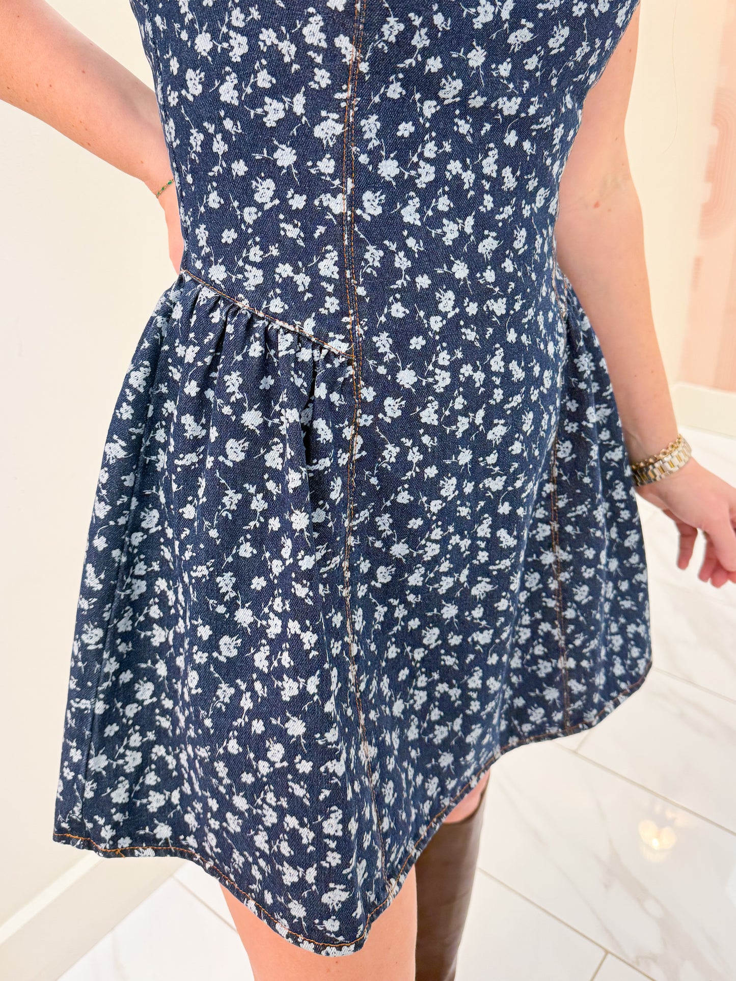 Taylor Floral Denim Mini Dress