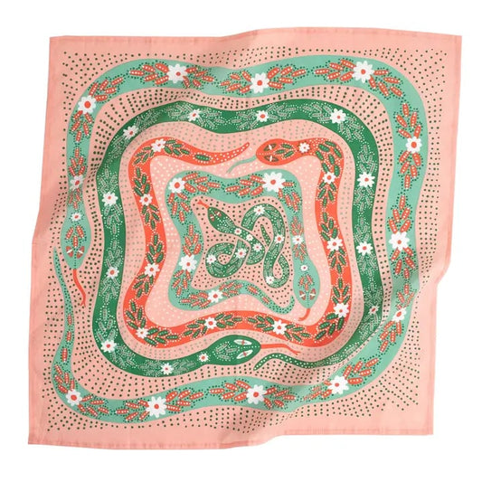 Snakes Pink Bandana Scarf