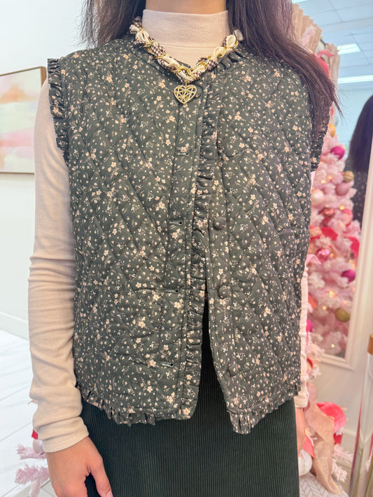 Ditsy Floral Quilted Vest