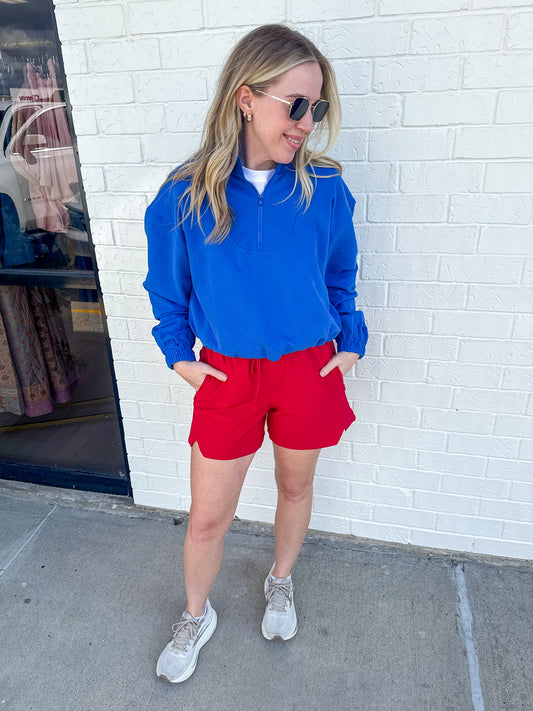 Half Zip Drawstring Pullover