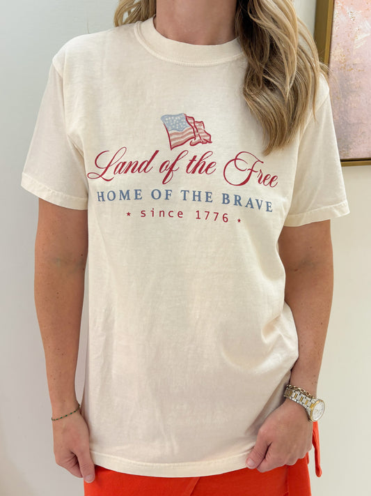 Land of the Free Watercolor Tee