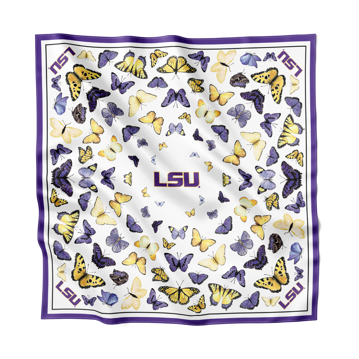 LSU Square Silk Scarf