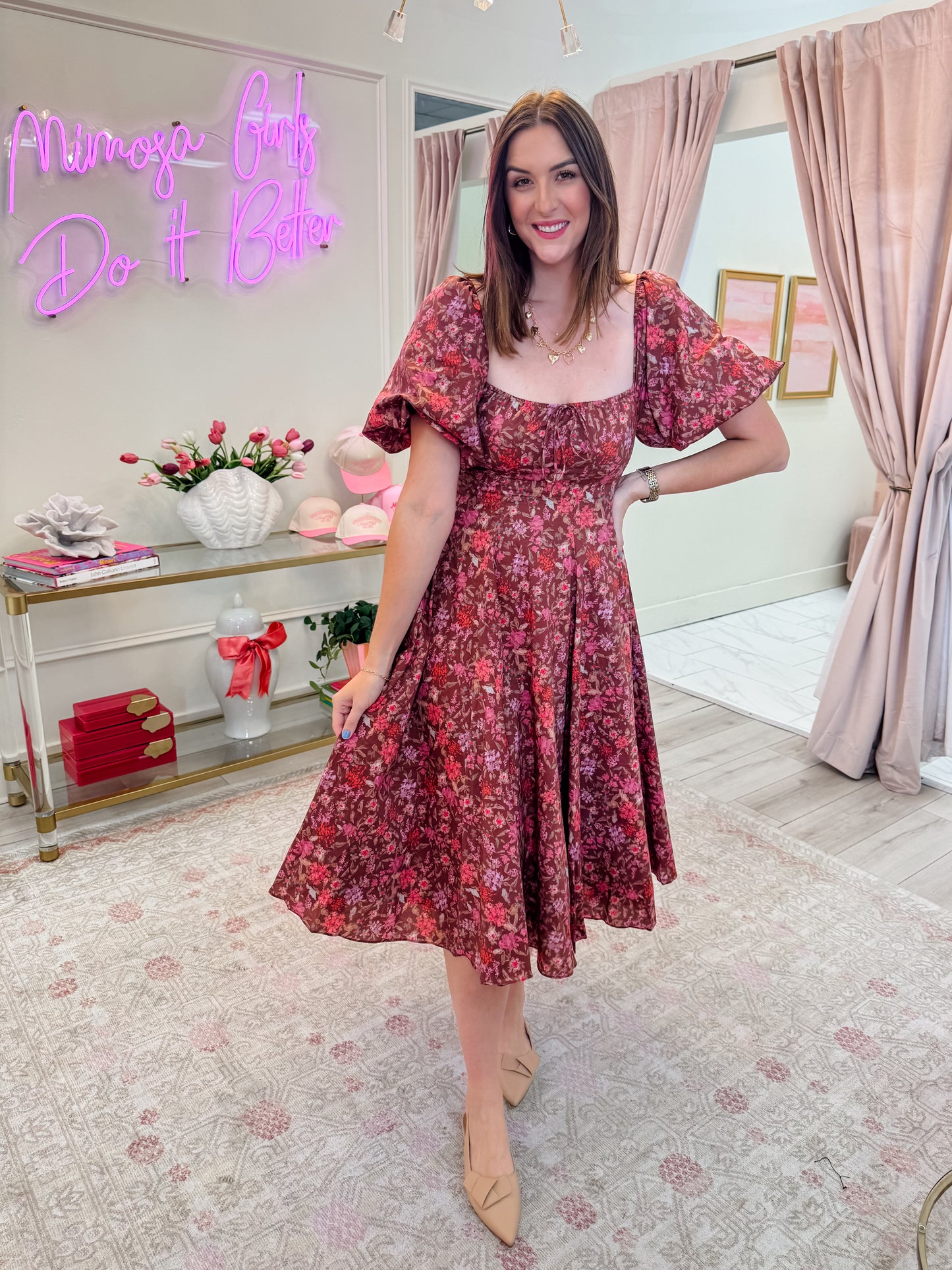 Julie Floral Midi Dress