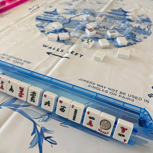 Mahjong Rack Pusher Set of 4-Bright Blue