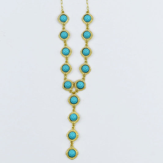 Turquoise Cascade Gold Necklace