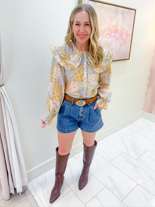 Jessamine Patchwork Floral Blouse