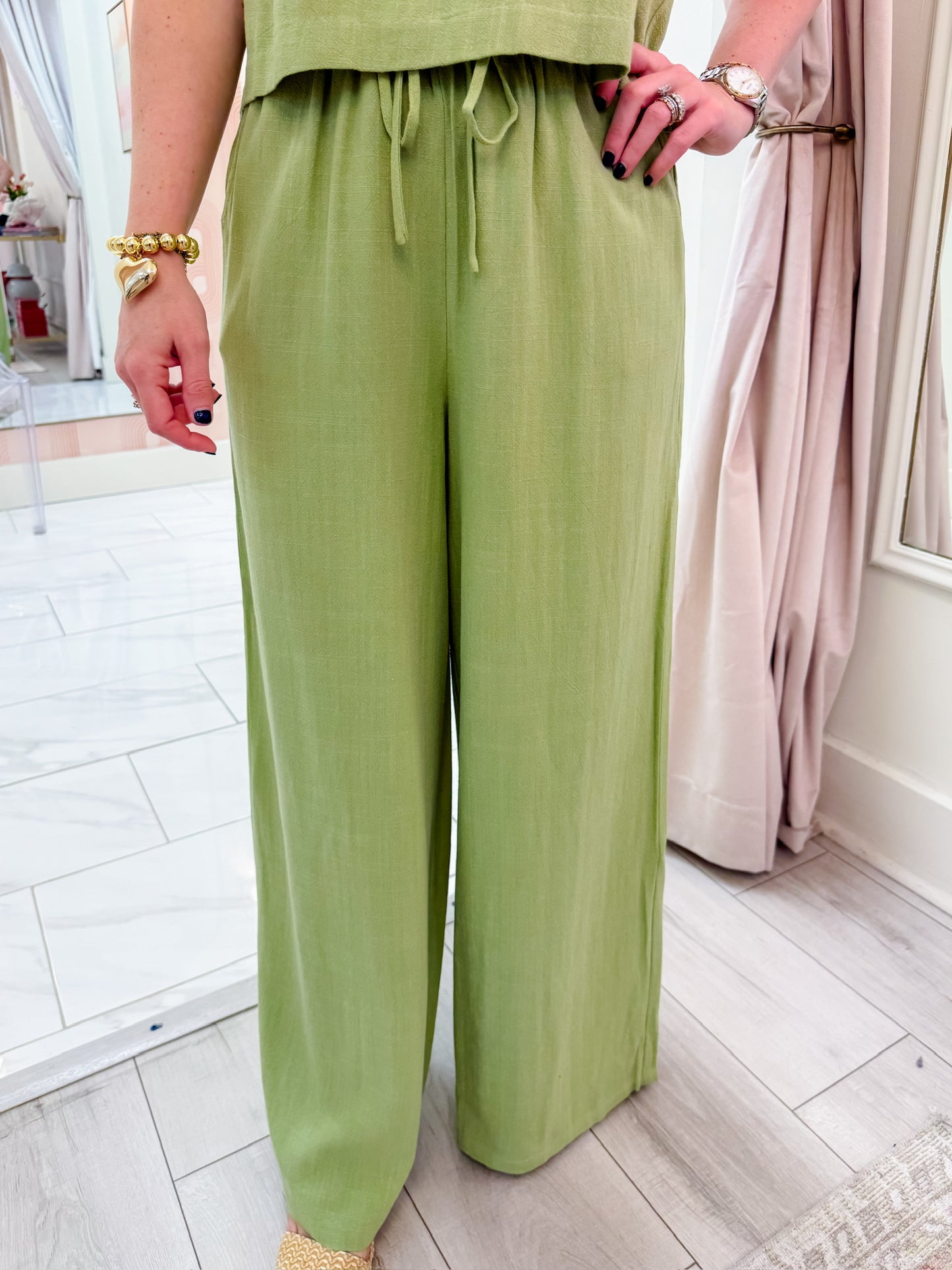 Sugarloaf Linen Wide Leg Pant