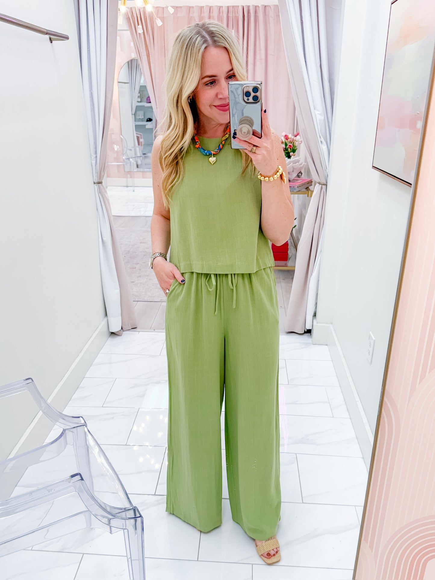 Sugarloaf Linen Wide Leg Pant