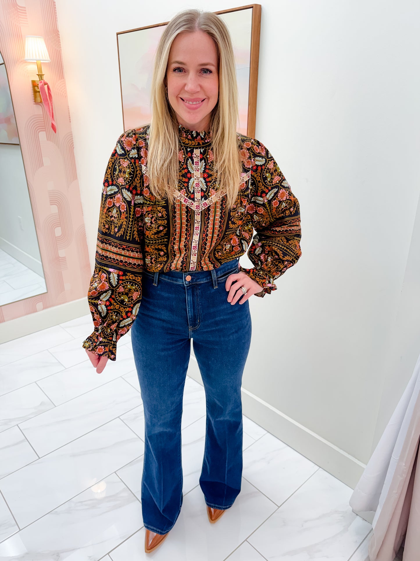 Cassidy Ruffle Floral Blouse