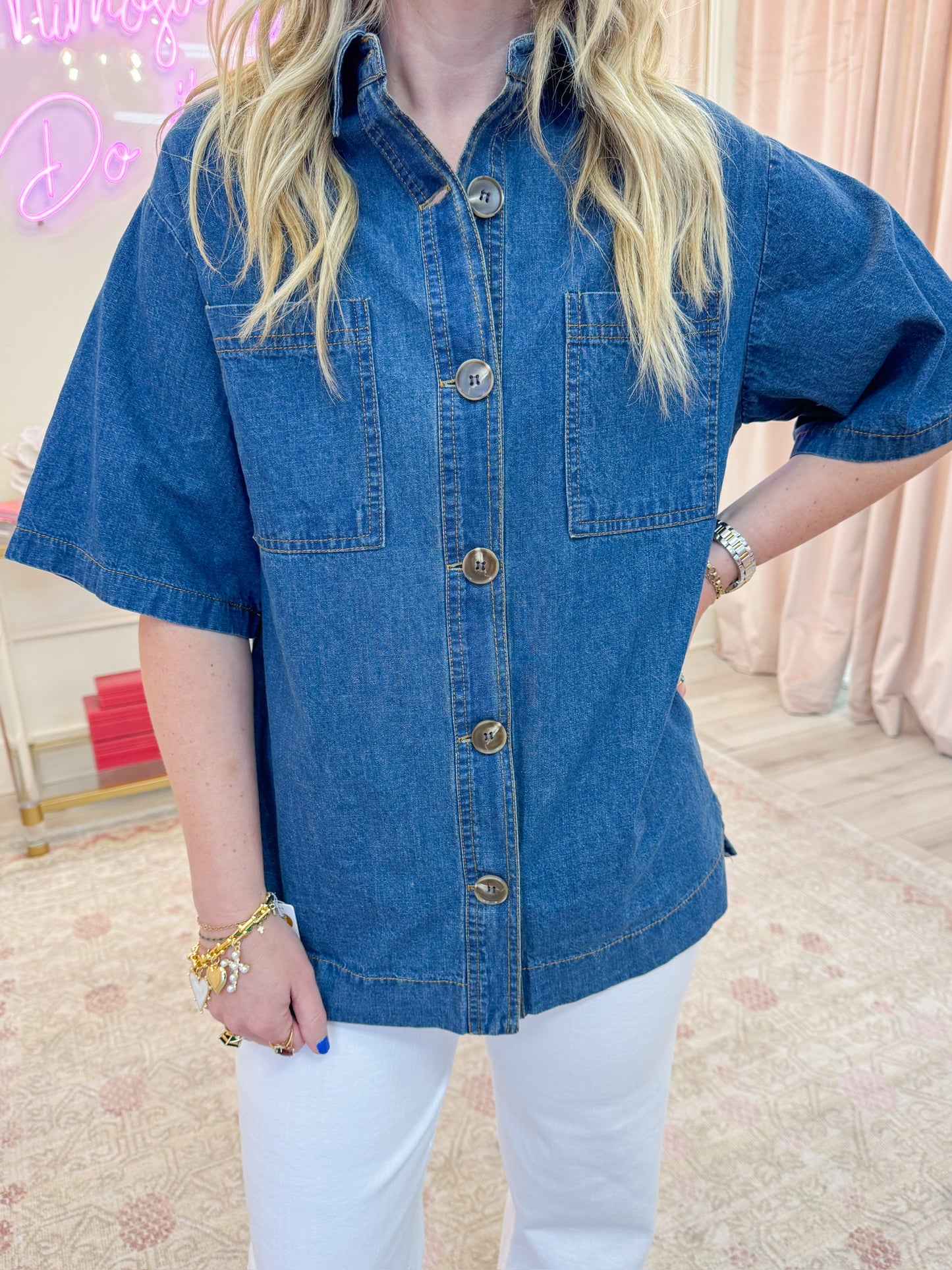 Avery Denim Button Up