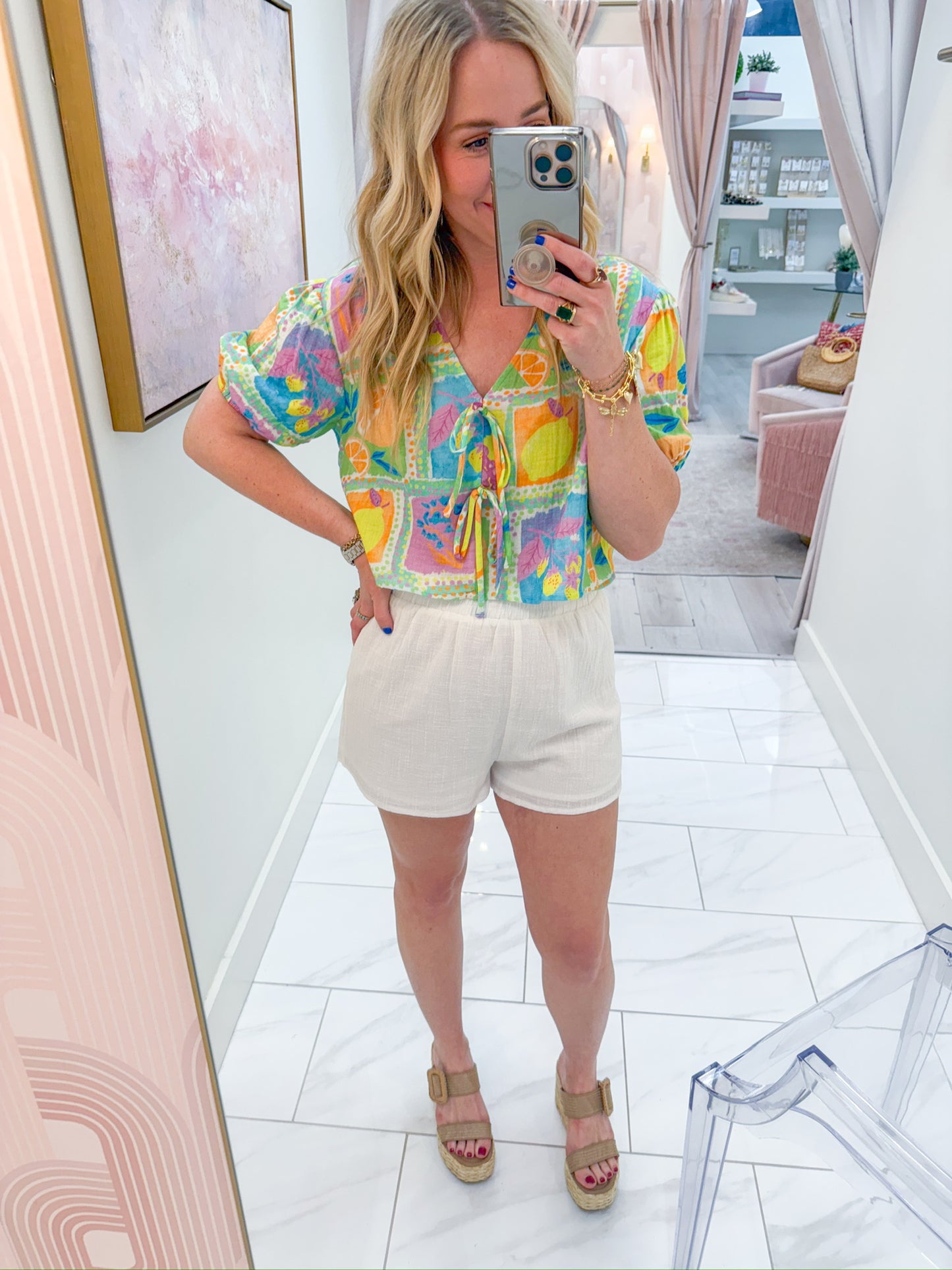 Mimosa Front Tie Top