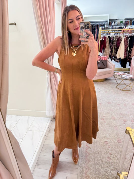 Chateau Suede Midi Dress