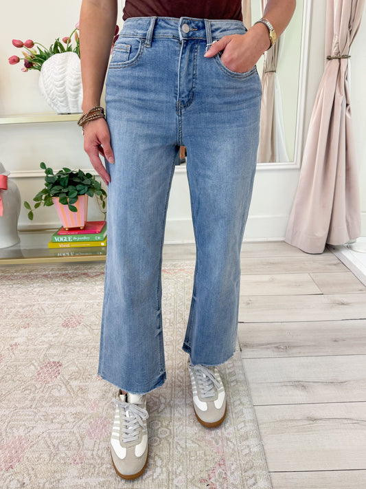 Olivia Super High Rise Crop Wide Jean