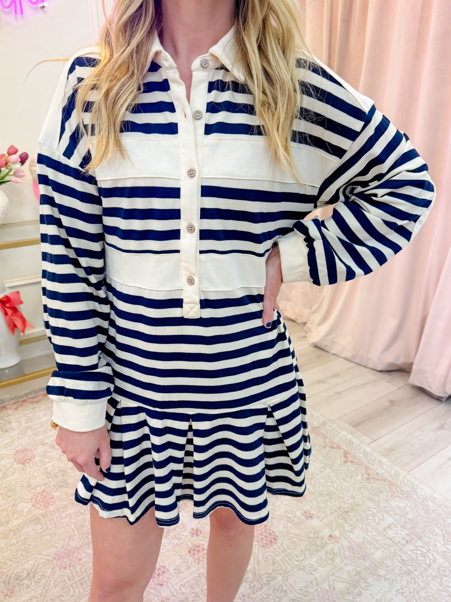 Channing Rugby Stripe Mini Dress