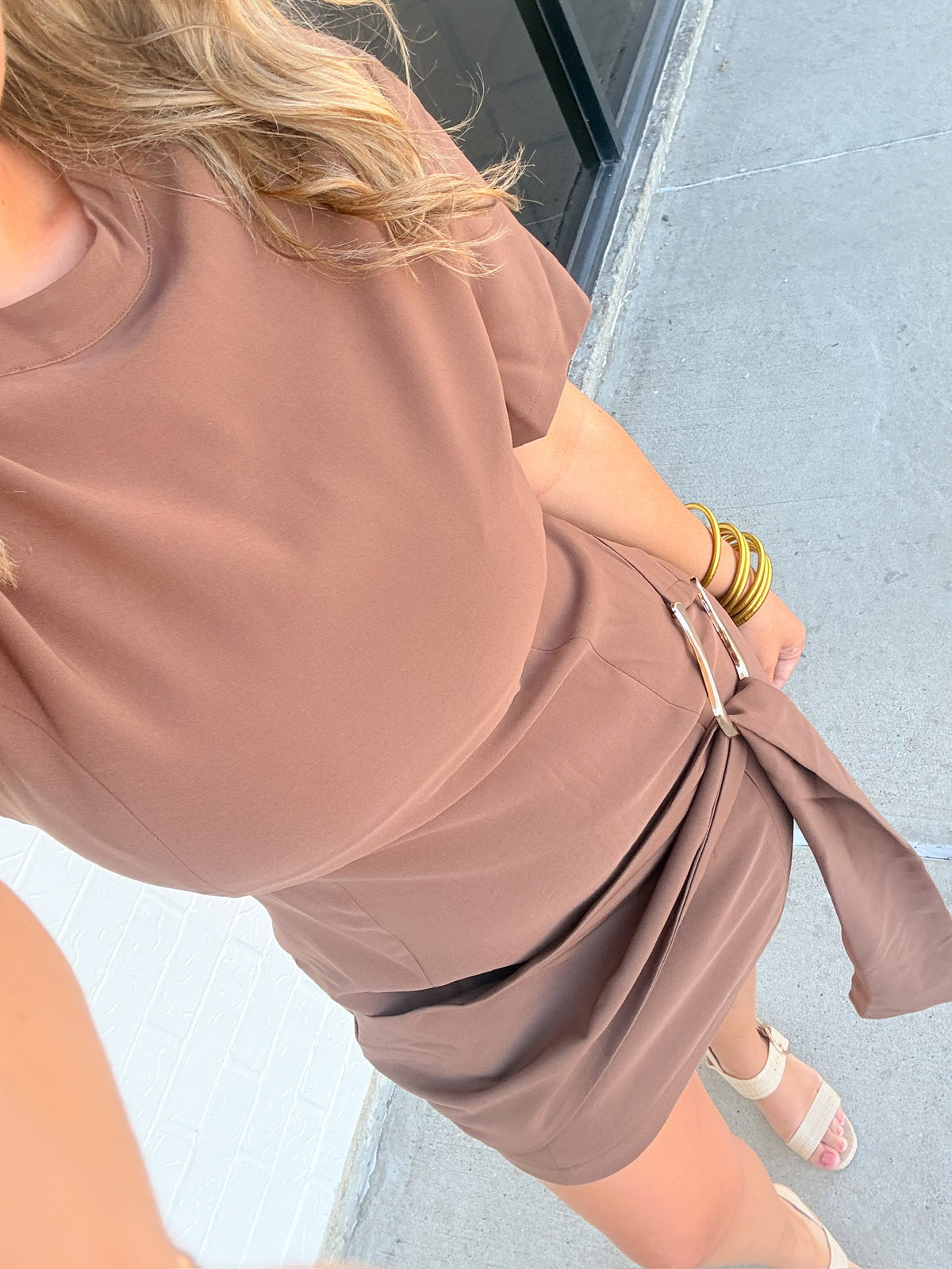 Espresso Sash Mini Dress