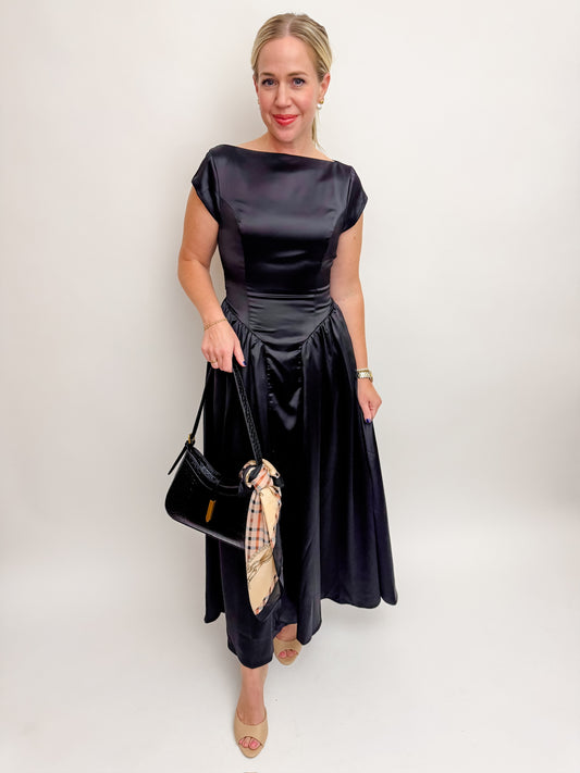 Doris Satin Midi Dress