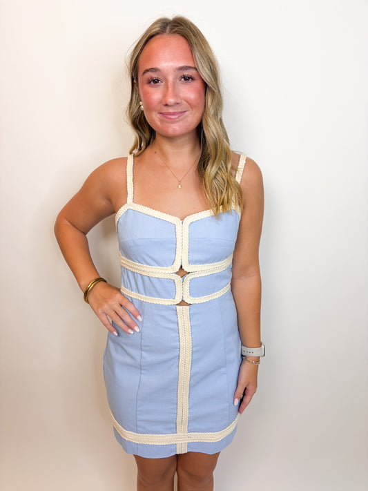 Rope Trim Mini Dress
