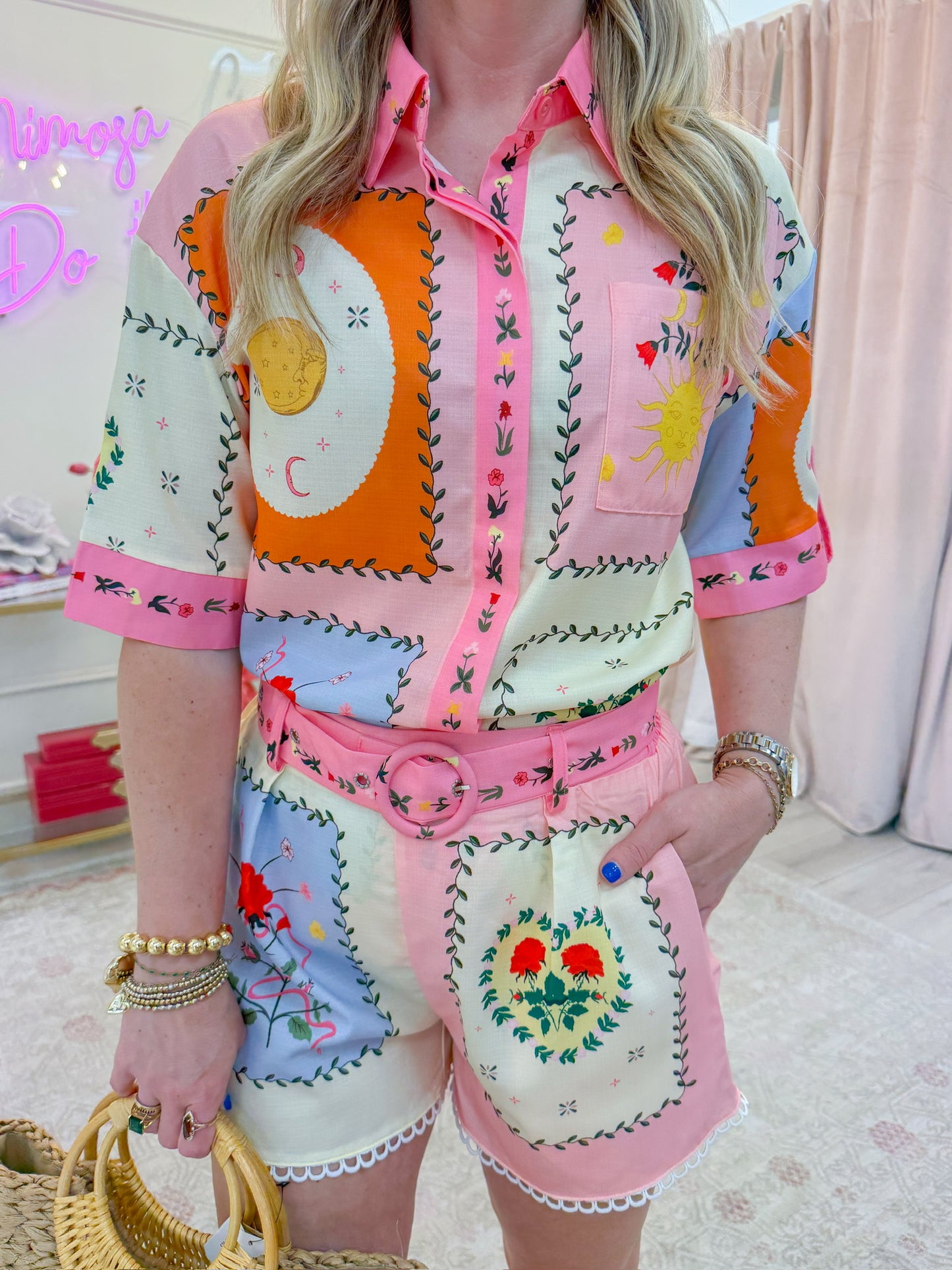 Moonbeam Belted Short Set