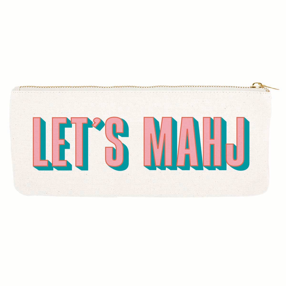 Let's Mahj Zipper Canvas Tile Pouch