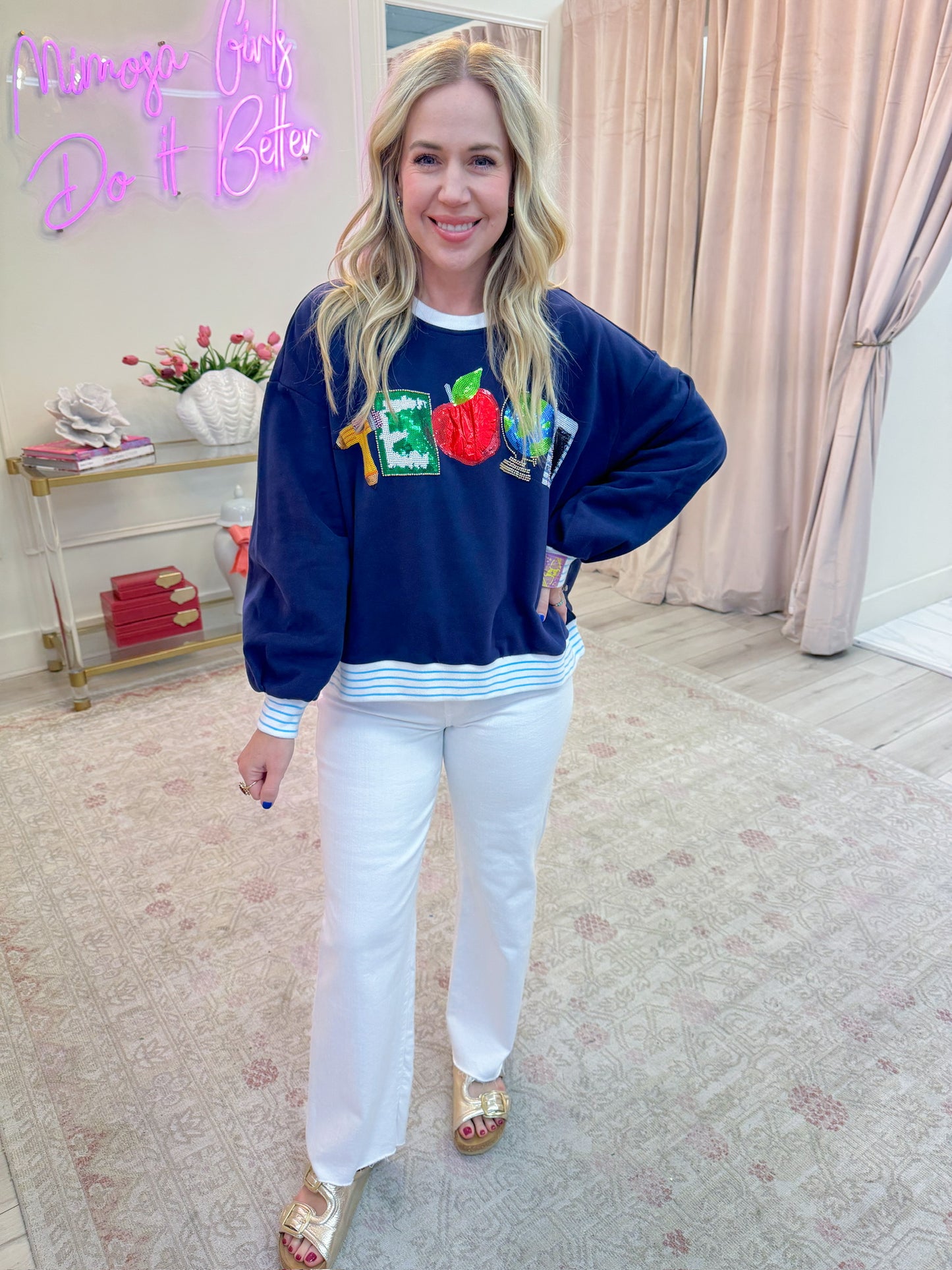 Sequin Teach Sweatshirt