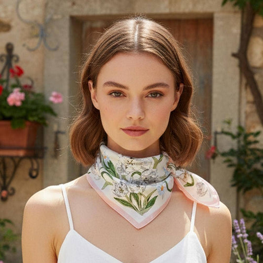 Spring Tulip Silky Bandana Neck Scarf