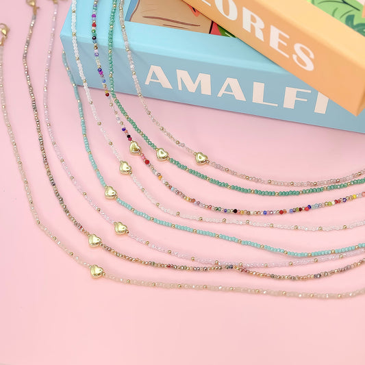 Tiny Gold Heartbeat Necklace