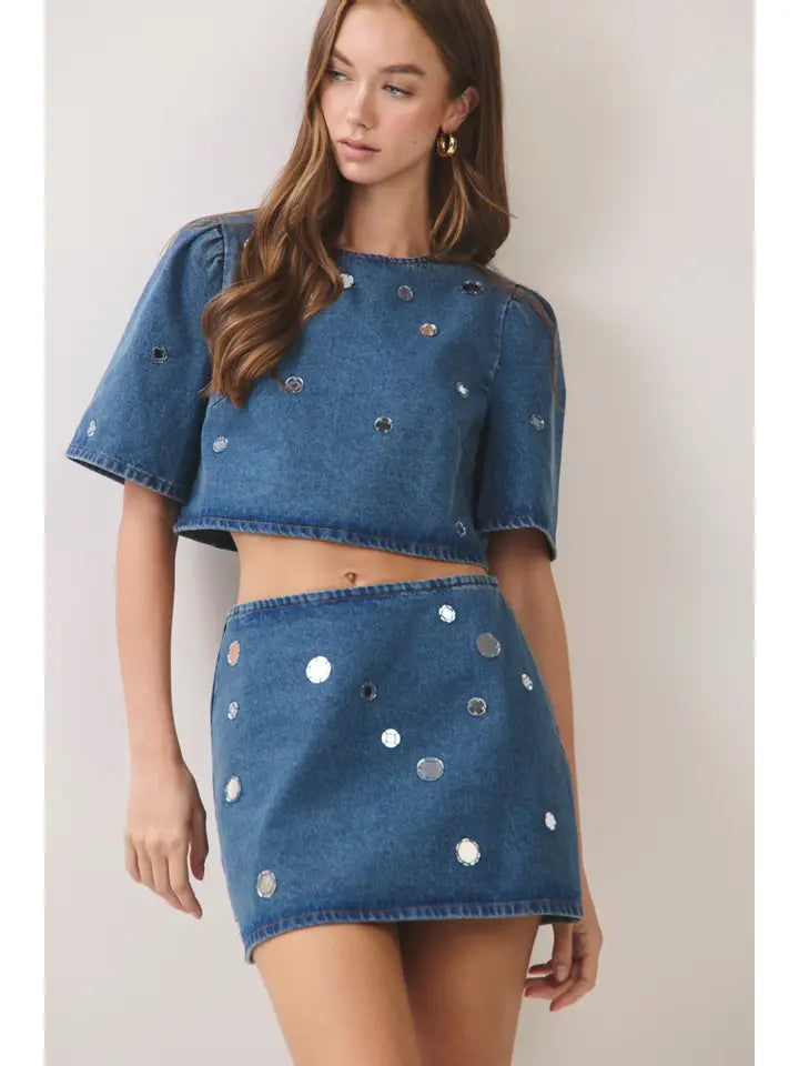 Disc Darling Denim Skirt