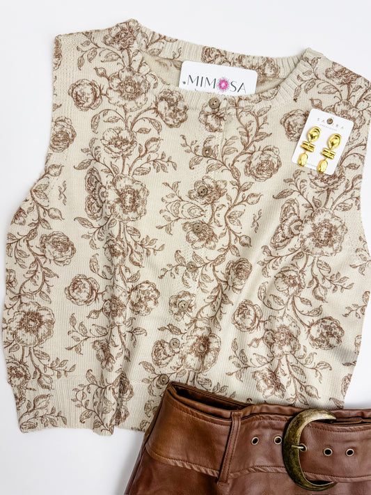 Drift Rose Sweater Vest Top