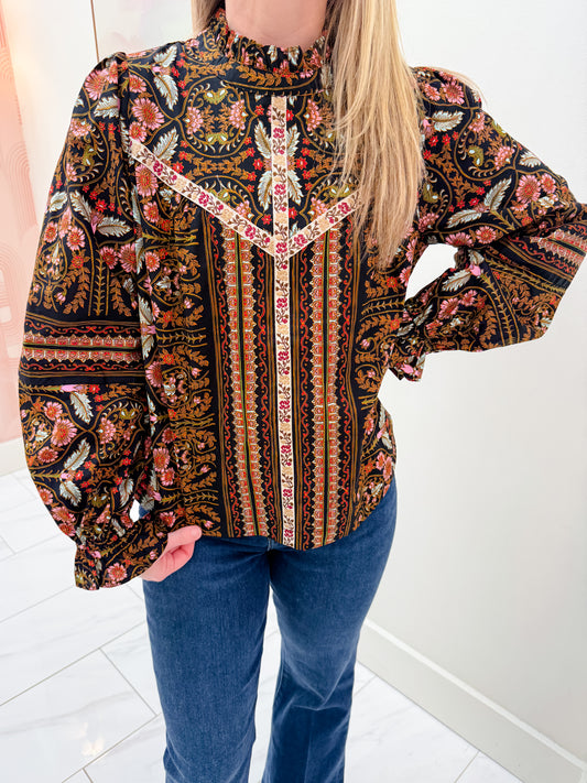 Cassidy Ruffle Floral Blouse