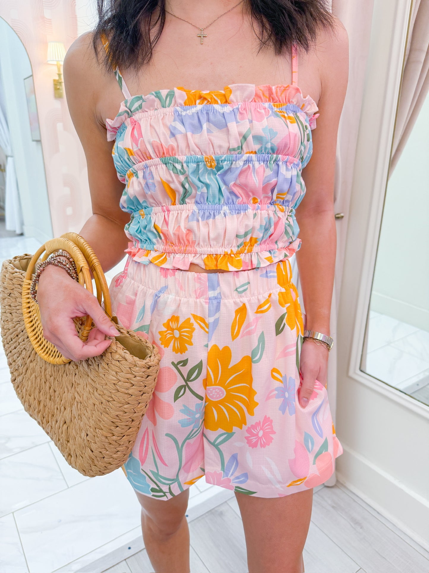 Wanna Get Away Floral Short Set