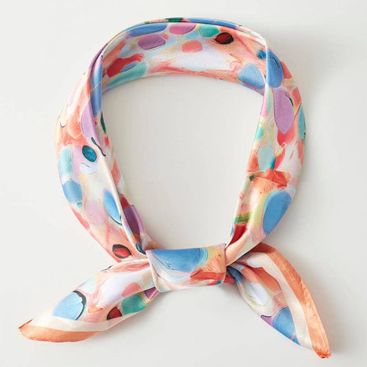 Artsy Floral Silky Bandana Scarf