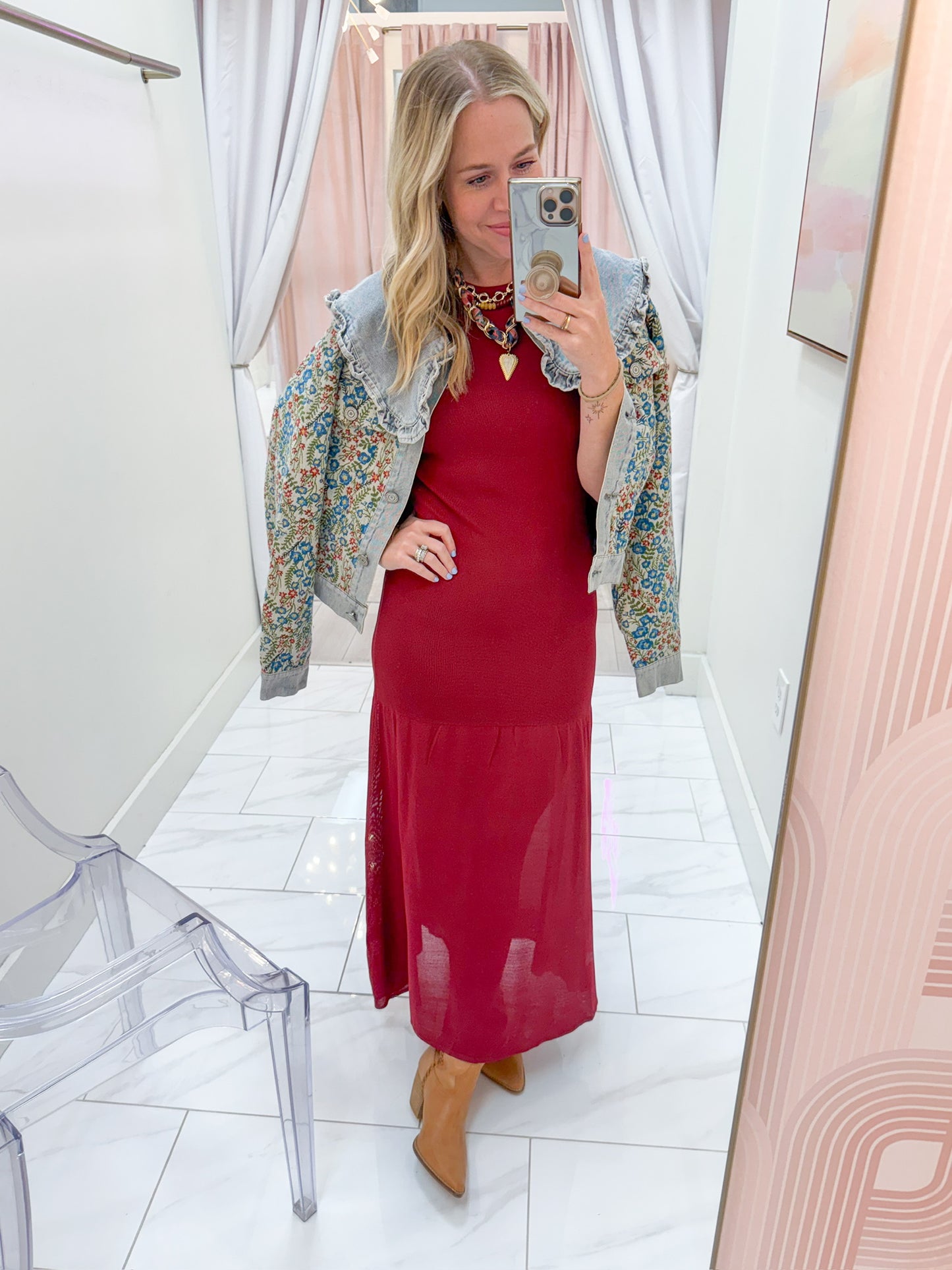 Fiora Floral Jacquard Denim Jacket