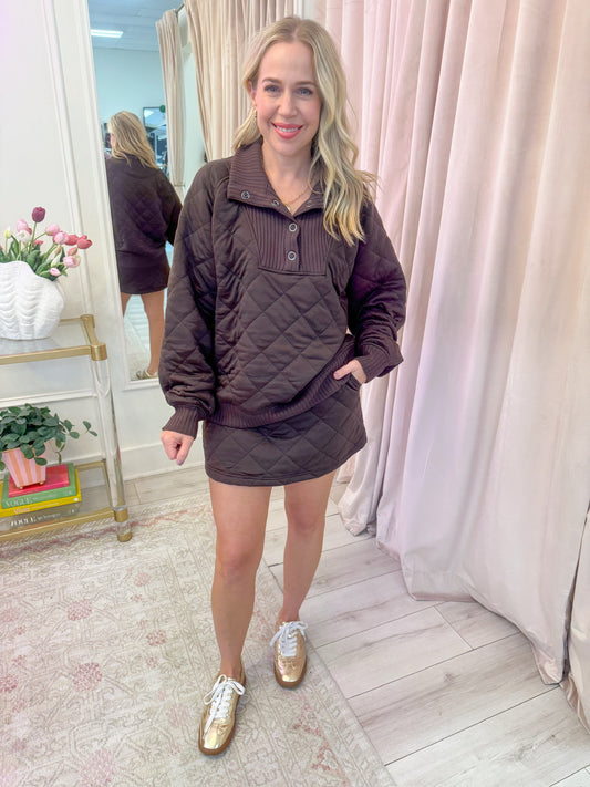 Cool Down Quilted Snap Pullover