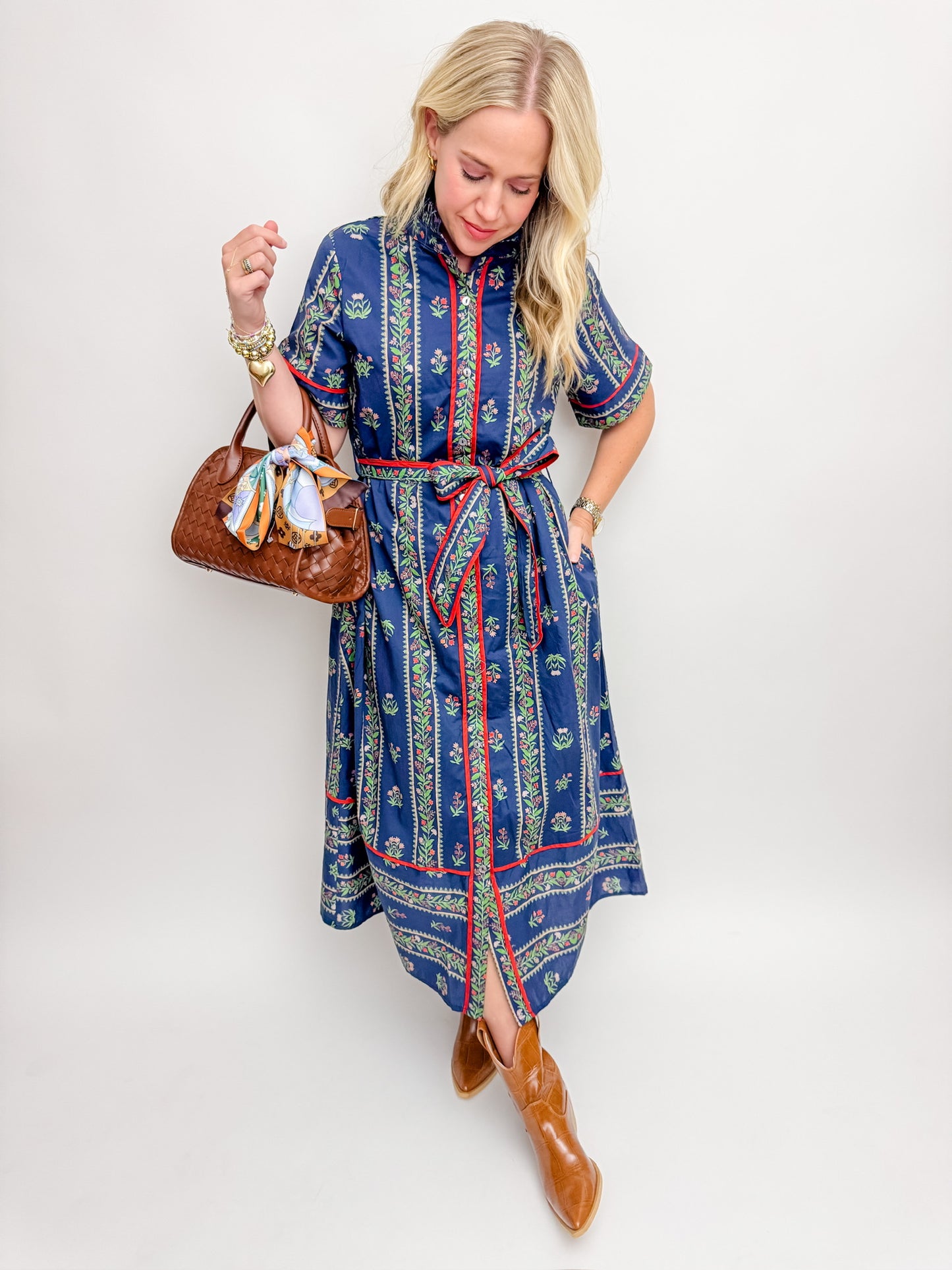 Poet's Garden Button Up Midi Dress