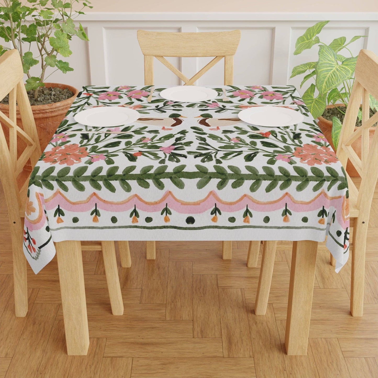 Walk in the Park Square Tablecloth