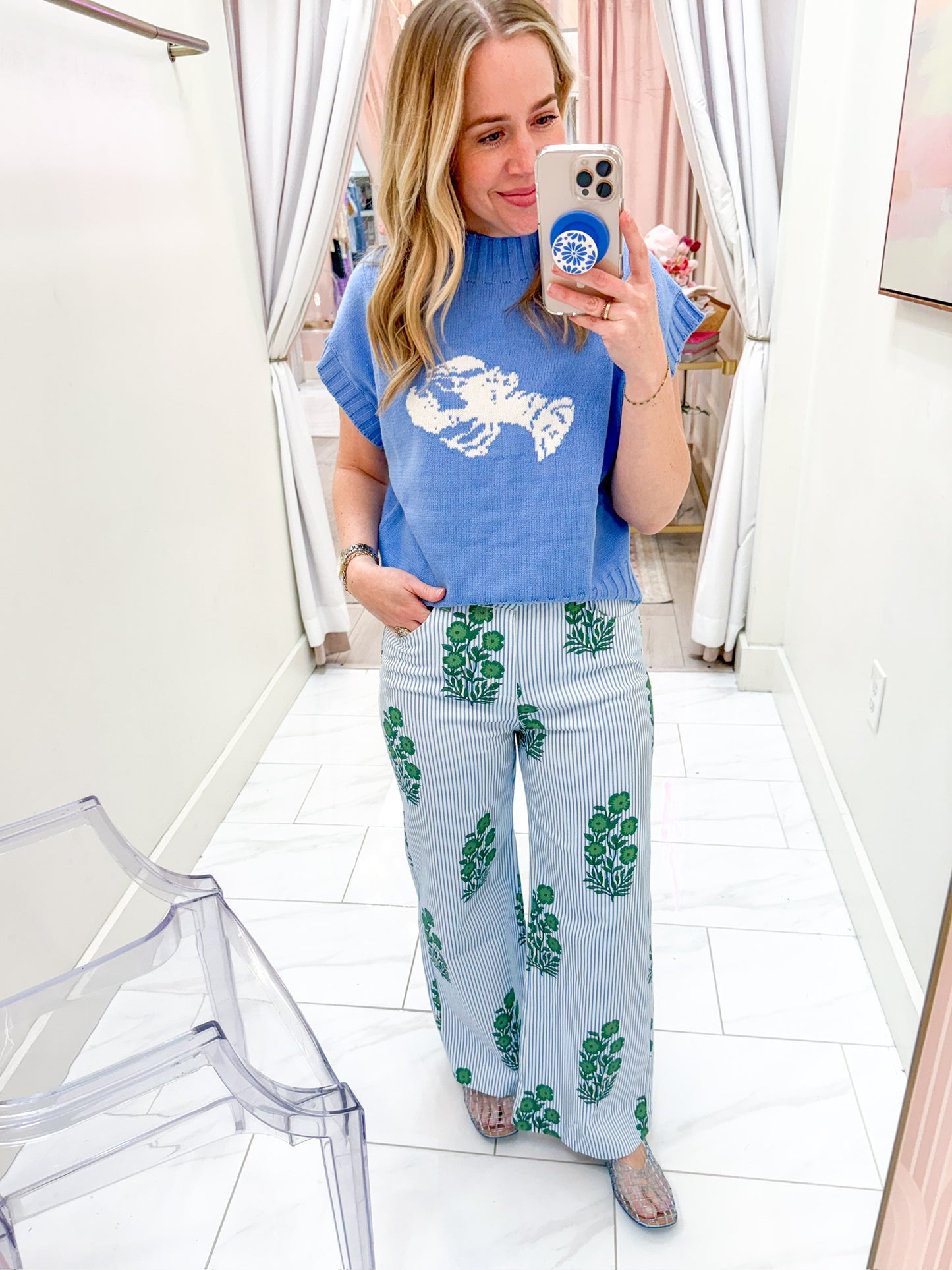 Blossom Blue Striped Pant