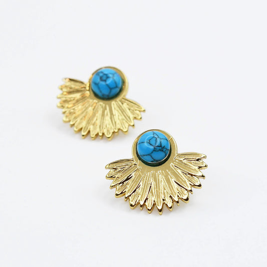 Turquoise Sunburst Stud