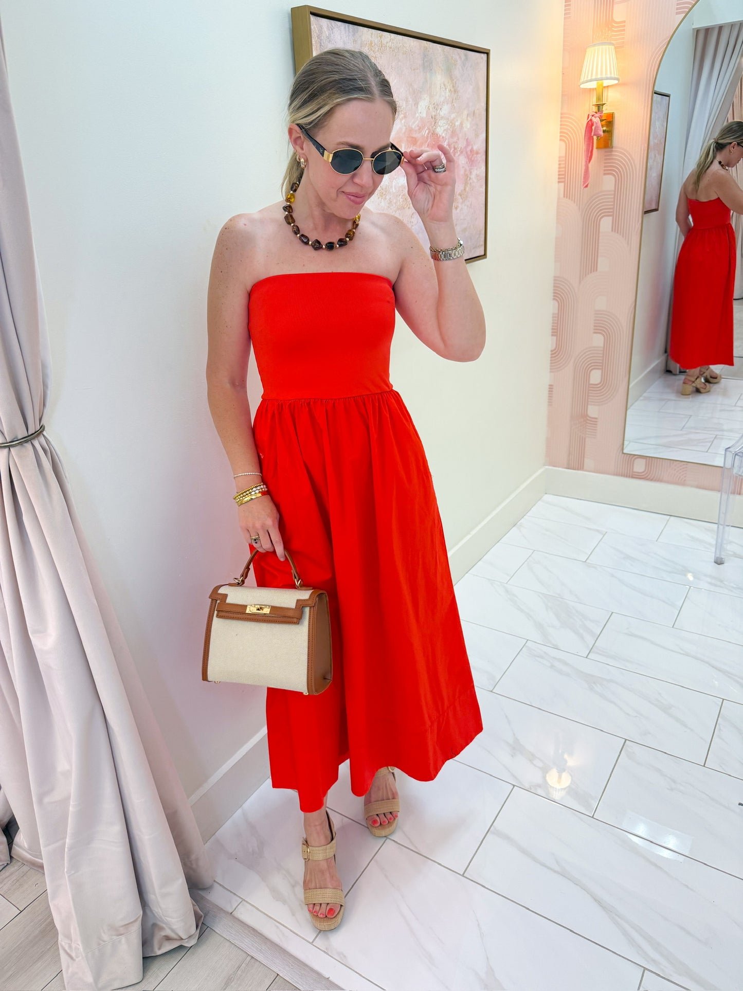 ZS Sunsought Strapless Midi Dress