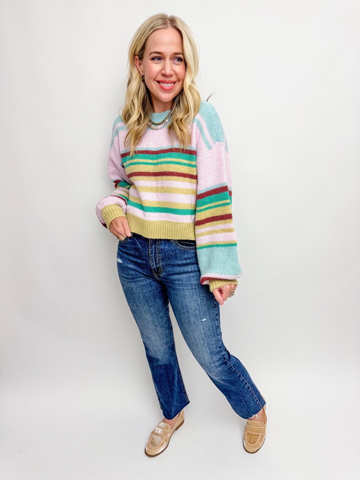 Fall In Line Striped Sweater
