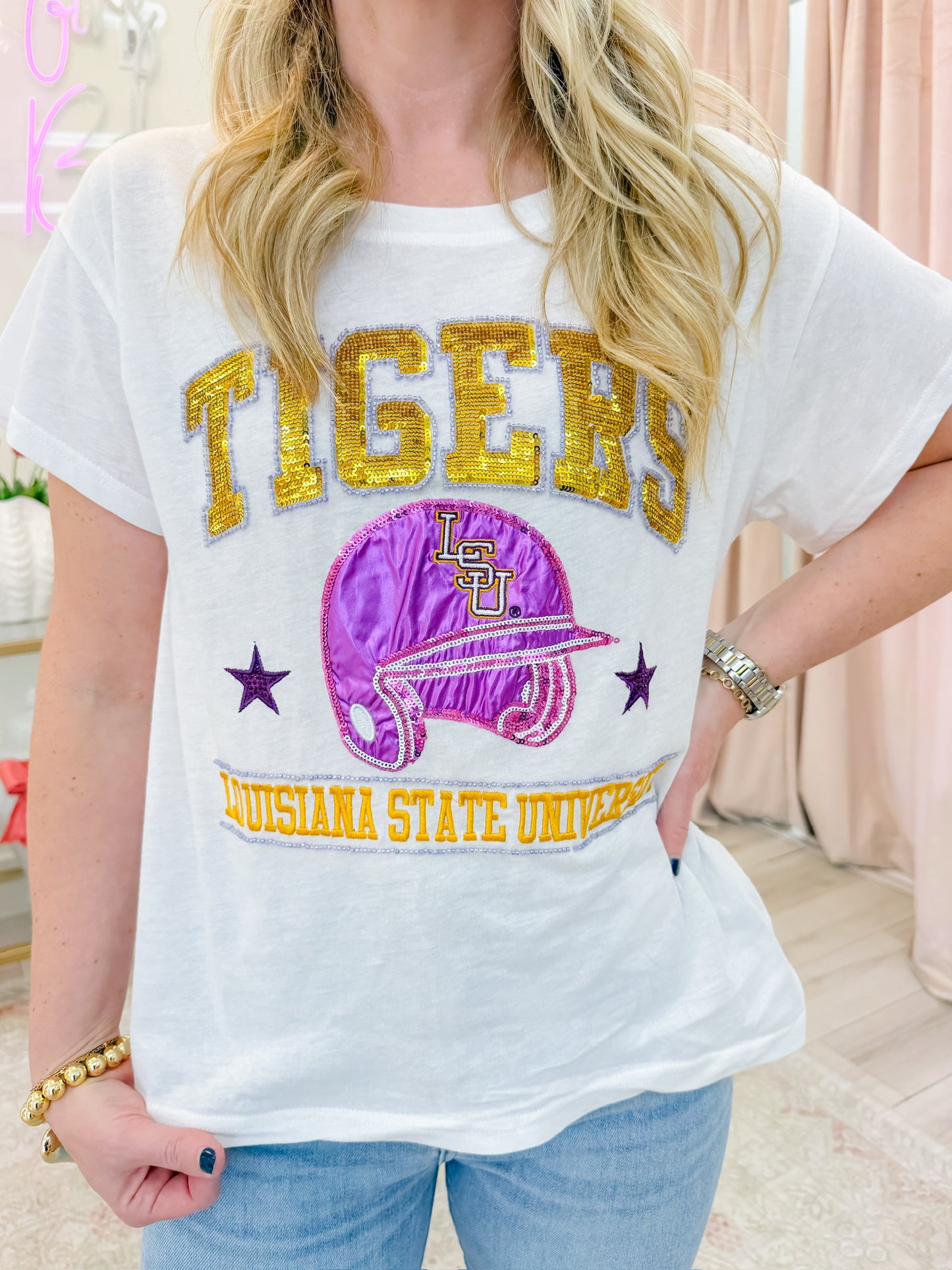 LSU Tigers Baseball Helmet Tee