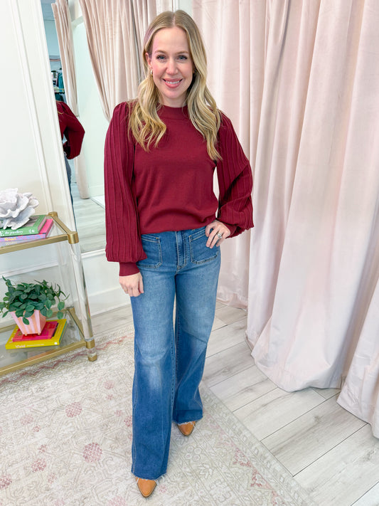 Alder Stripe Sleeve Sweater