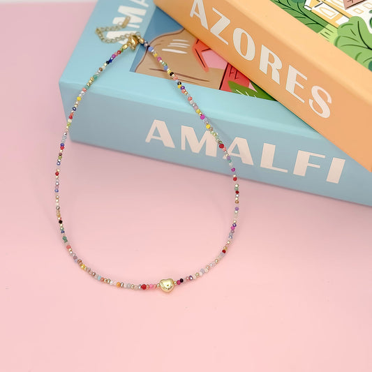 Tiny Gold Heartbeat Necklace