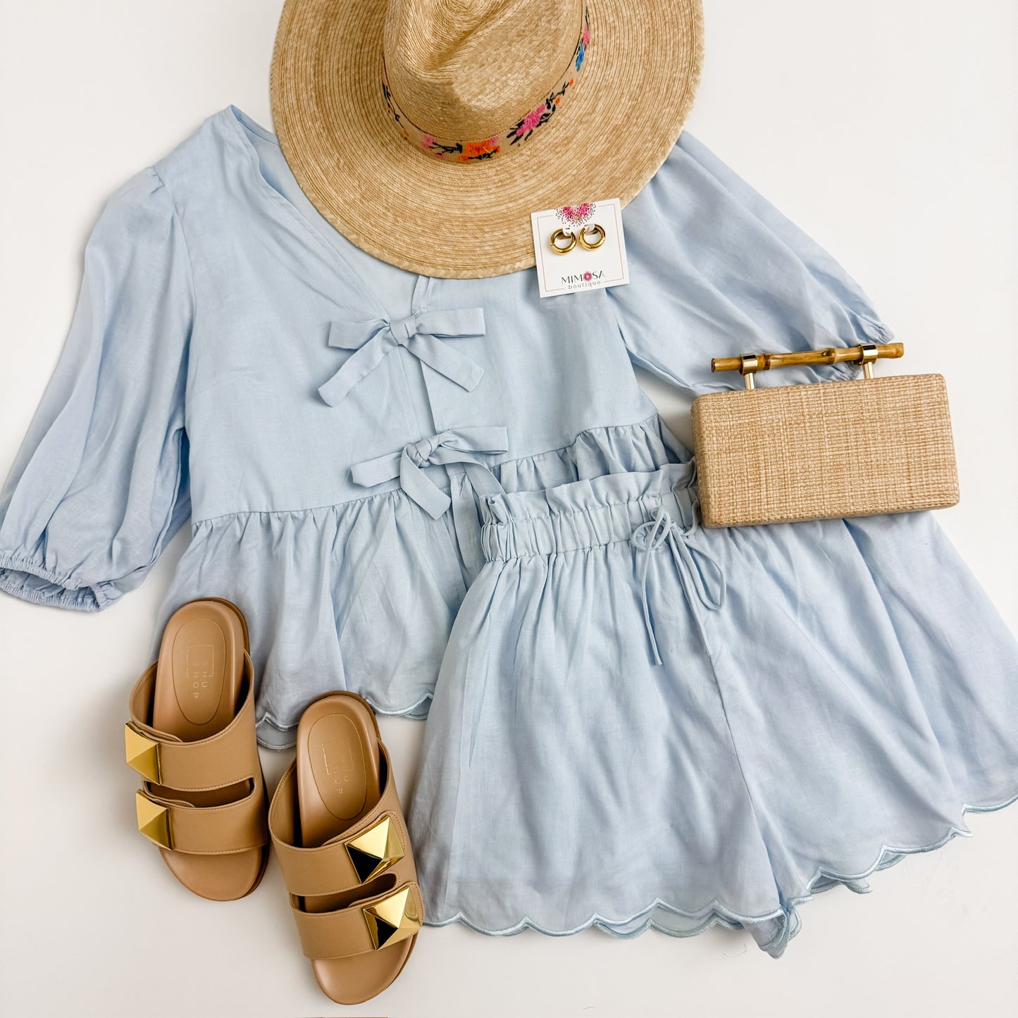 Mind Your Manners Scallop Short Set