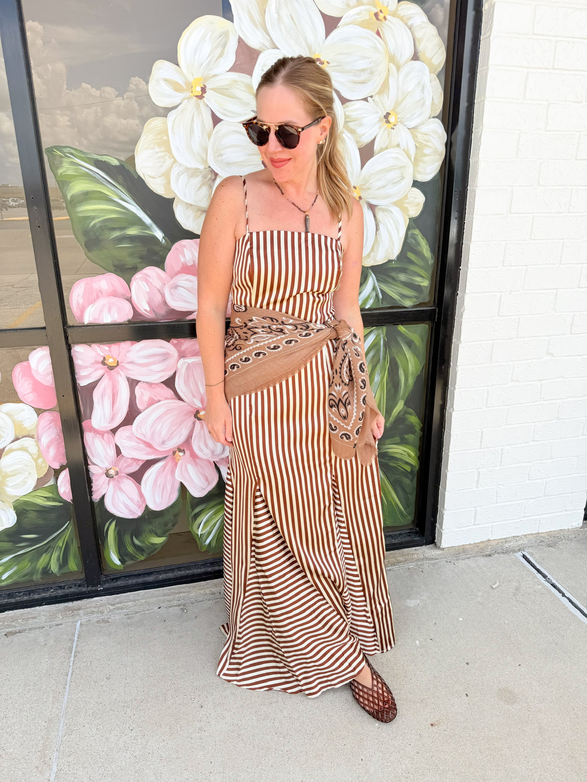 Striped Satin Maxi