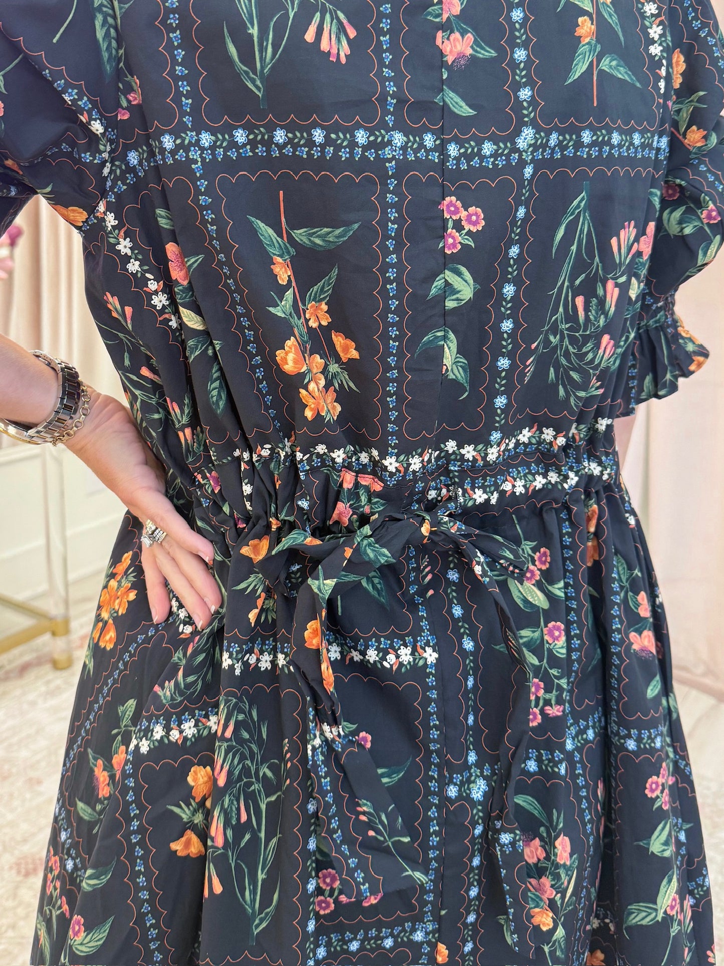 Fleur Noir Mini Dress