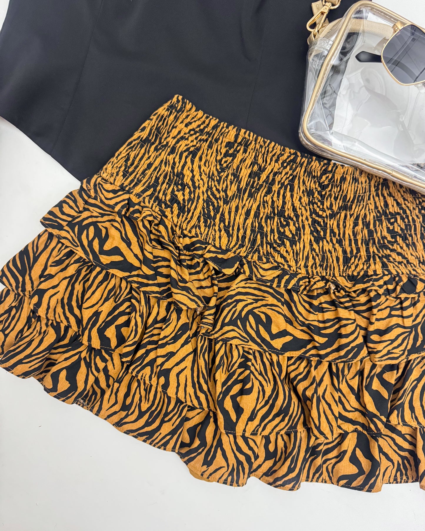 Tiger Tiered Ruffle Skort